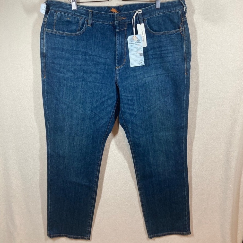 NWT Tommy Bahama Vintage Straight Men's Jeans 42x32 Dark Blue Storm Wash Preppy